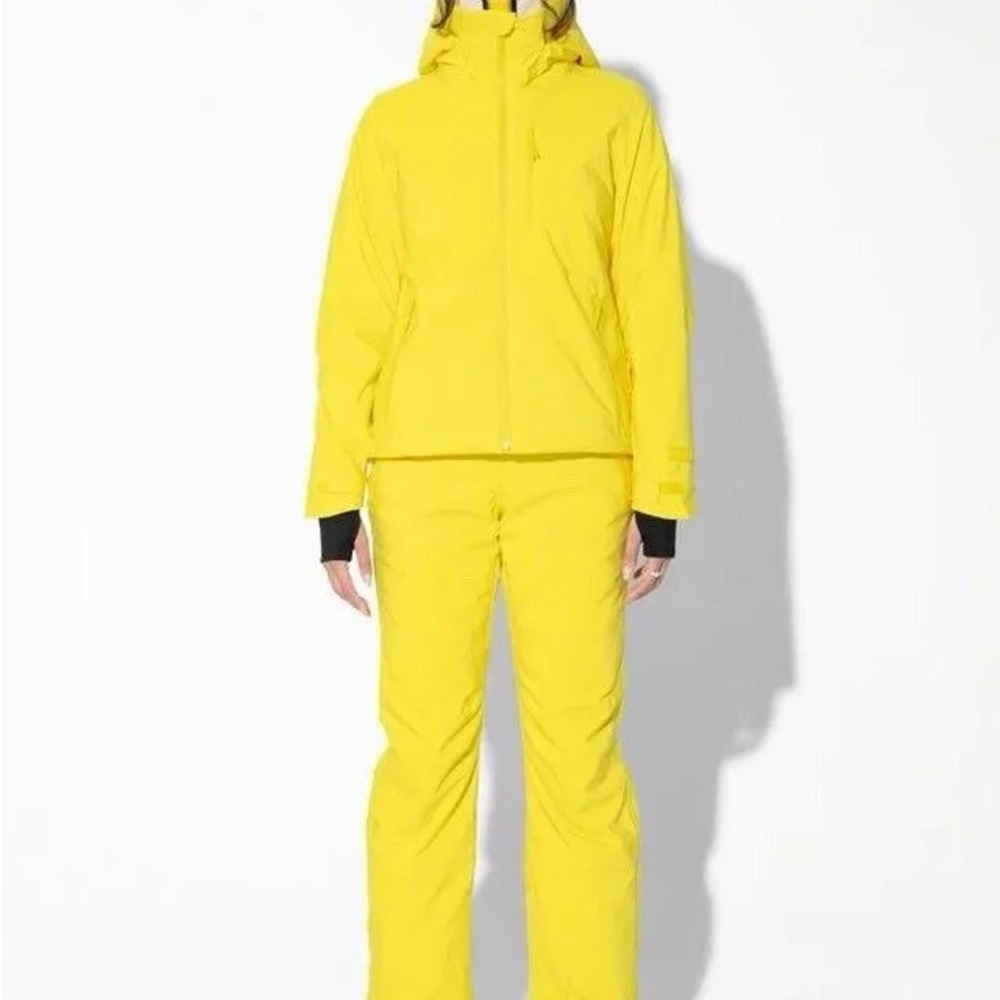 Women's High-Visibility Yellow Ski Jacket with Hood